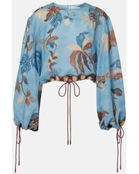 ALÉMAIS - Georgie Cropped Printed Top - Lyst