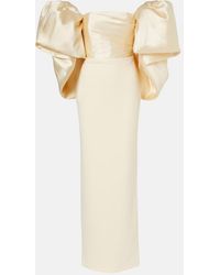 Solace London - Floris Strapless Satin And Crepe Gown - Lyst