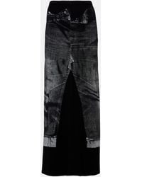 Jean Paul Gaultier - Trompe L'Oil Jersey Maxi Skirt - Lyst