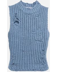 JW Anderson - Distressed Ribbed-knit Sweater Vest - Lyst