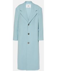 Ami Paris - Single-Breasted Wool-Blend Gabardine Coat - Lyst