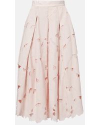 Erdem - Cutout Floral Pleated Midi Skirt - Lyst