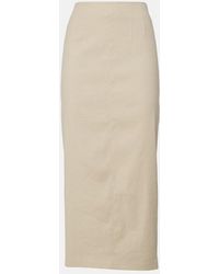 Veronica Beard - Kimpton Linen-Blend Midi Skirt - Lyst