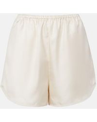 Loulou de Saison - Cabo Silk Satin Shorts - Lyst