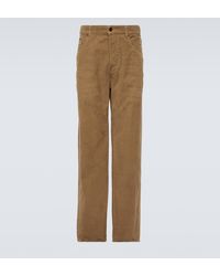 Saint Laurent - Cotton Corduroy Straight Pants - Lyst