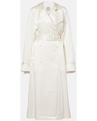 TOTEME - Belted Double-Breasted Satin Trench Coat - Lyst
