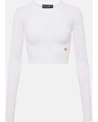 Dolce & Gabbana - Pullover cropped in misto seta - Lyst