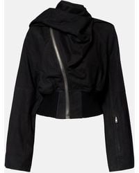 Rick Owens - Scarf Flight Leather Jacket - Lyst
