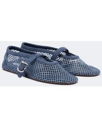 Alaïa - Embellished Fishnet Mary Jane Flats - Lyst