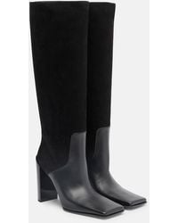 Alaïa - 90 Leather And Suede Knee-High Boots - Lyst