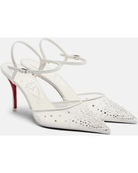 Christian Louboutin - Miss Z Embellished Slingback Pumps - Lyst