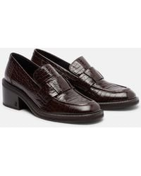 Jimmy Choo - Tylor 60 Croc-Effect Leather Loafers - Lyst