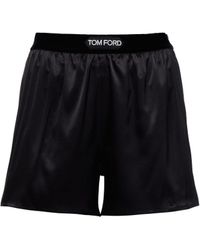 Tom Ford Silk Satin Shorts - Black