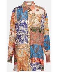Zimmermann - Devi Oversized Patchwork Silk Shirt - Lyst