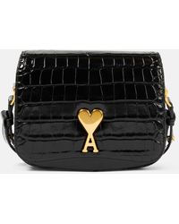Ami Paris - Paris Small Leather Shoulder Bag - Lyst
