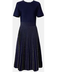 Carolina Herrera - Beaded Knitted Pleated Midi Dress - Lyst