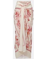 Agua Bendita - Lavanda Floral Cotton And Silk Beach Cover-Up - Lyst