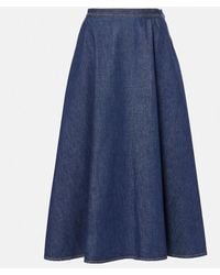 Gucci - Denim Midi Skirt - Lyst
