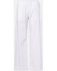 Leset - Yoko Mid-Rise Cotton Wide-Leg Pants - Lyst