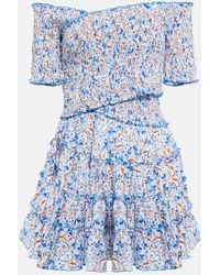 Poupette - Vestido Corto Agathe De Algodon Floral - Lyst
