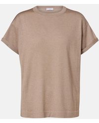 Brunello Cucinelli - Cashmere And Silk-Blend T-Shirt - Lyst