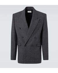Saint Laurent - Checked Wool And Cashmere Blazer - Lyst