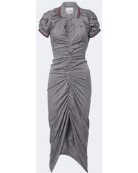 Vivienne Westwood - Pulling Striped Ruched Cotton Midi Dress - Lyst