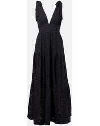 Poupette - Perla Embroidered Cotton Maxi Dress - Lyst