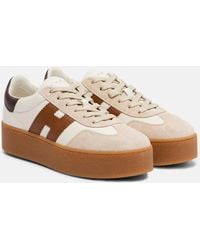 Hogan - H681 Leather And Suede Platform Sneakers - Lyst