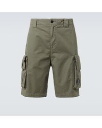C.P. Company - Cotton Gabardine Cargo Shorts - Lyst