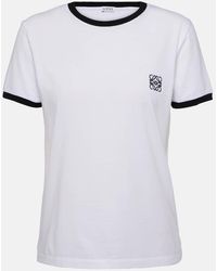 Loewe - Anagram Besticktes T-shirt Aus Baumwoll-jersey - Lyst