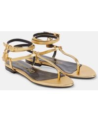 Tom Ford - Padlock Leather Thong Sandals - Lyst