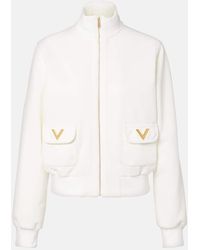 Valentino - Logo Jersey Zip-Up Sweatshirt - Lyst