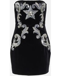 Balmain - Embellished Velvet Minidress - Lyst