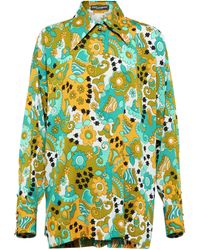 Dolce & Gabbana - Floral Silk-blend Satin Shirt - Lyst
