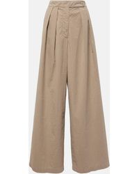 Dries Van Noten - Pleated Cotton Wide-leg Pants - Lyst