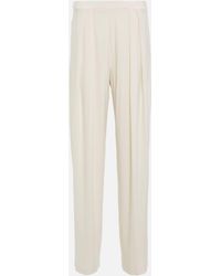 Norma Kamali - Pleated Tapered Jersey Pants - Lyst