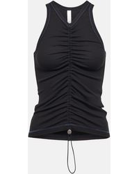 Dion Lee Drawstring Ruched Cotton Jersey Top - Black