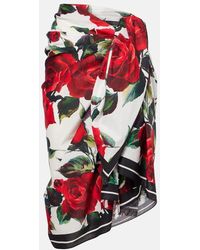 Dolce & Gabbana - Floral Cotton Beach Cover-Up - Lyst