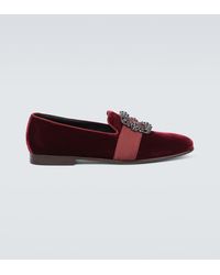 Manolo Blahnik - Carlton Embellished Velvet Loafers - Lyst