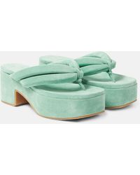 Dries Van Noten - Suede Platform Thong Sandals - Lyst