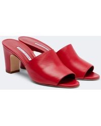 Manolo Blahnik - Rapalla Leather Mules - Lyst