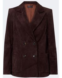 Stouls - Jones Double-Breasted Suede Blazer - Lyst