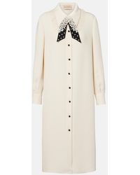 Valentino - Cady Couture Lace-Trimmed Midi Dress - Lyst