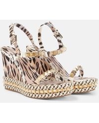 Christian Louboutin - Espadrille-Wedges Pyra Clou - Lyst