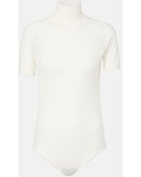 Alaïa - Turtleneck Wool Bodysuit - Lyst