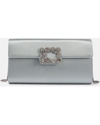 Roger Vivier - Efflorescence Embellished Satin Clutch - Lyst