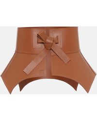 Loewe Obi Leather Corset Belt - Brown