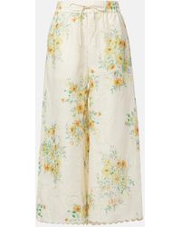 ALÉMAIS - Juliette Floral Linen Wide-Leg Pants - Lyst