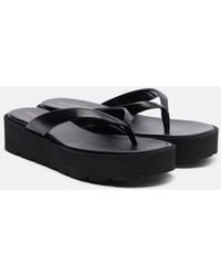 Gianvito Rossi - Leather Platform Thong Sandals - Lyst